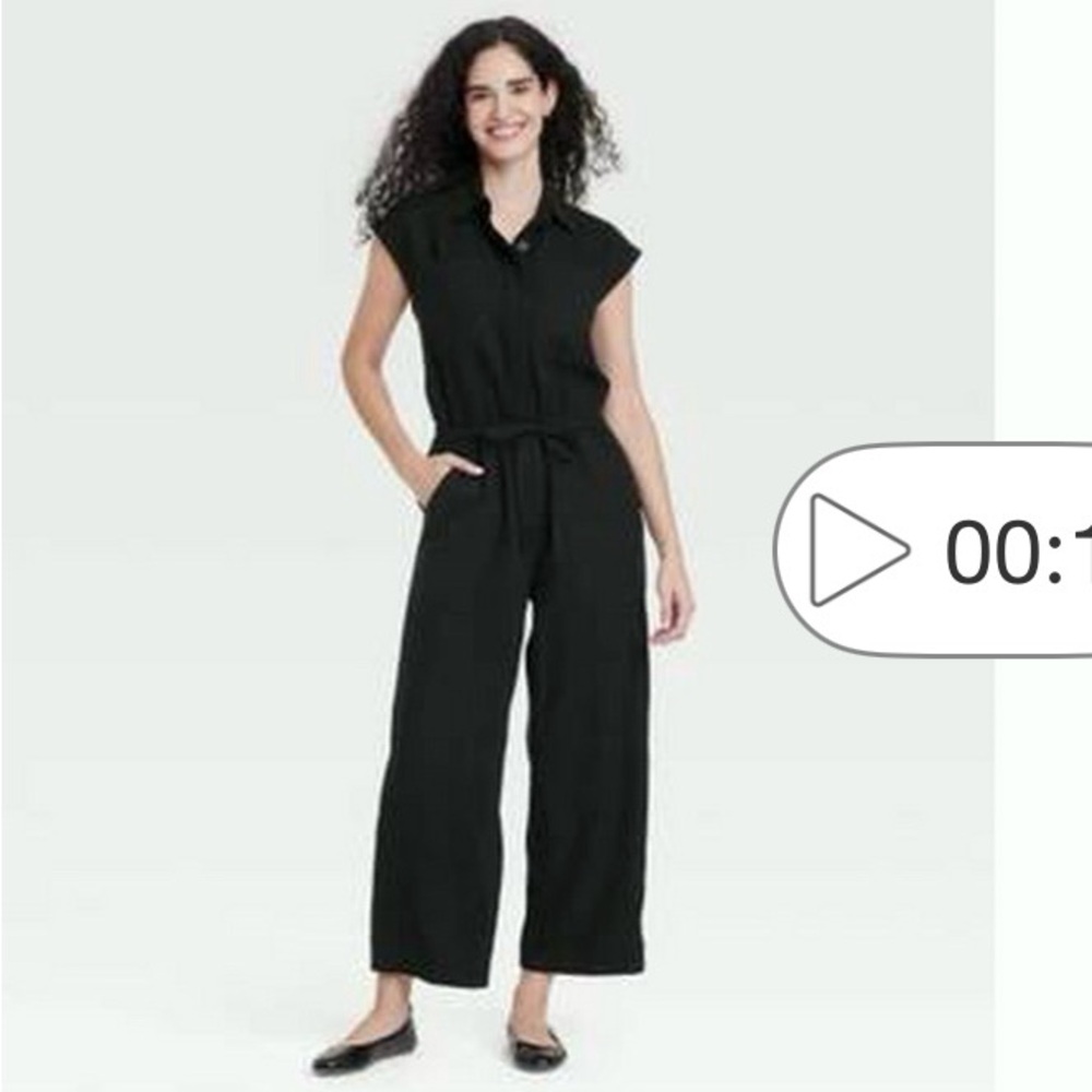 UNIVERSAL THREAD Black linen jumpsuit